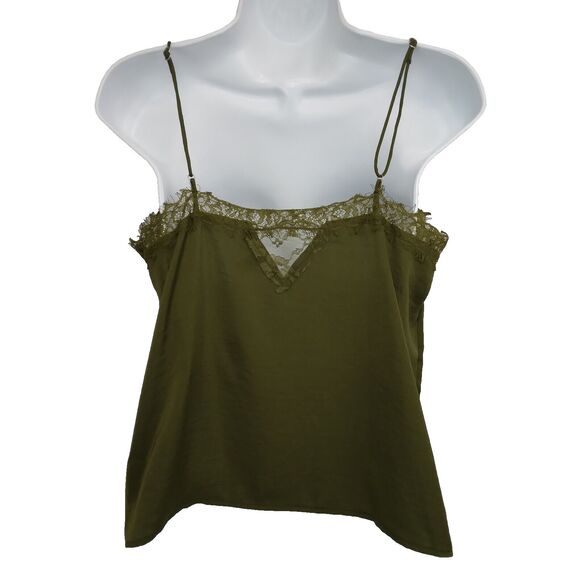 NWT Y2K Banana Republic Lace Hunter Green Camisole V-Neck Top Size S - Picture 3 of 5